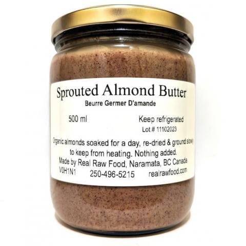 sprouted almond butter organic jar.